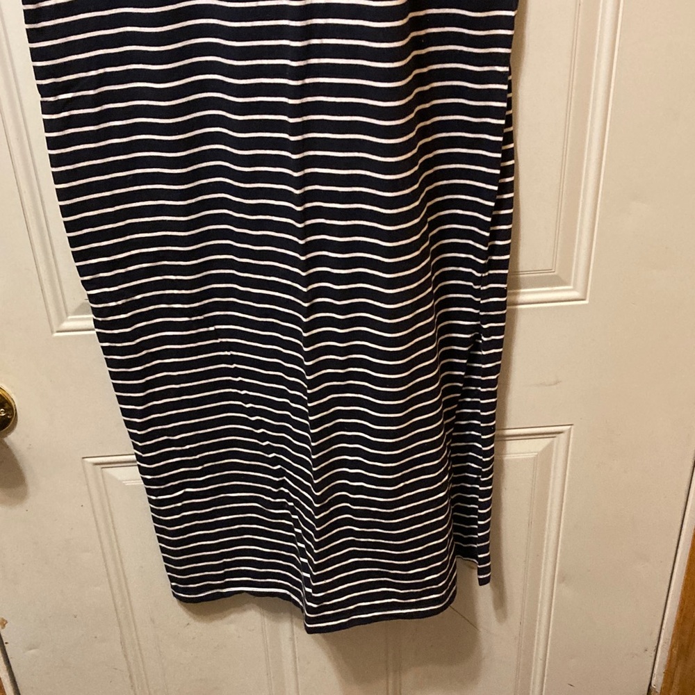 Tommy Hilfiger Navy and White Striped Maxi Dress M - Picture 2 of 7